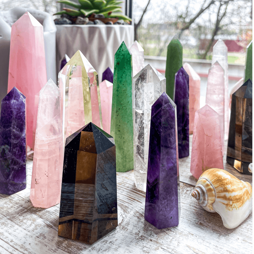 The word Crystals with letters created in crystals.