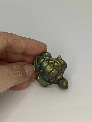 Labradorite Turtle Carving (#4493)