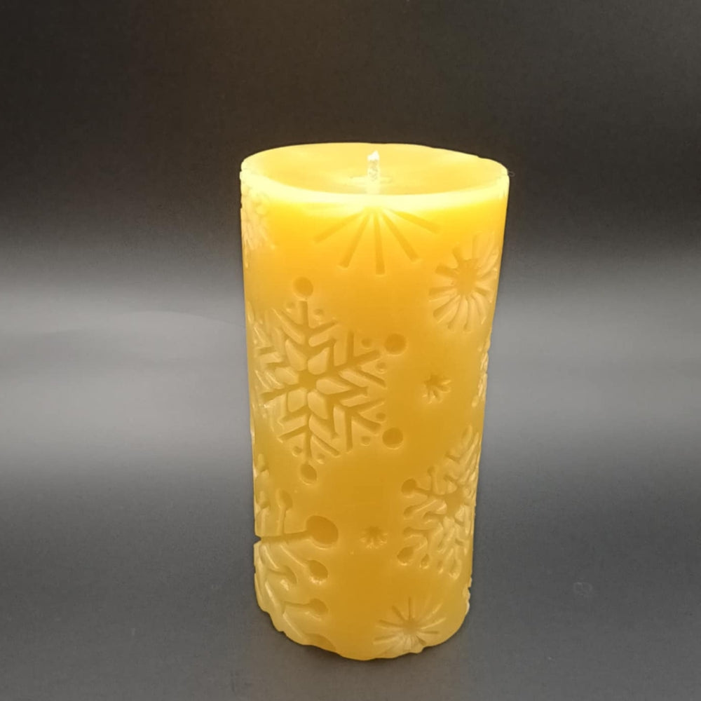 Snowflake Beeswax Candle