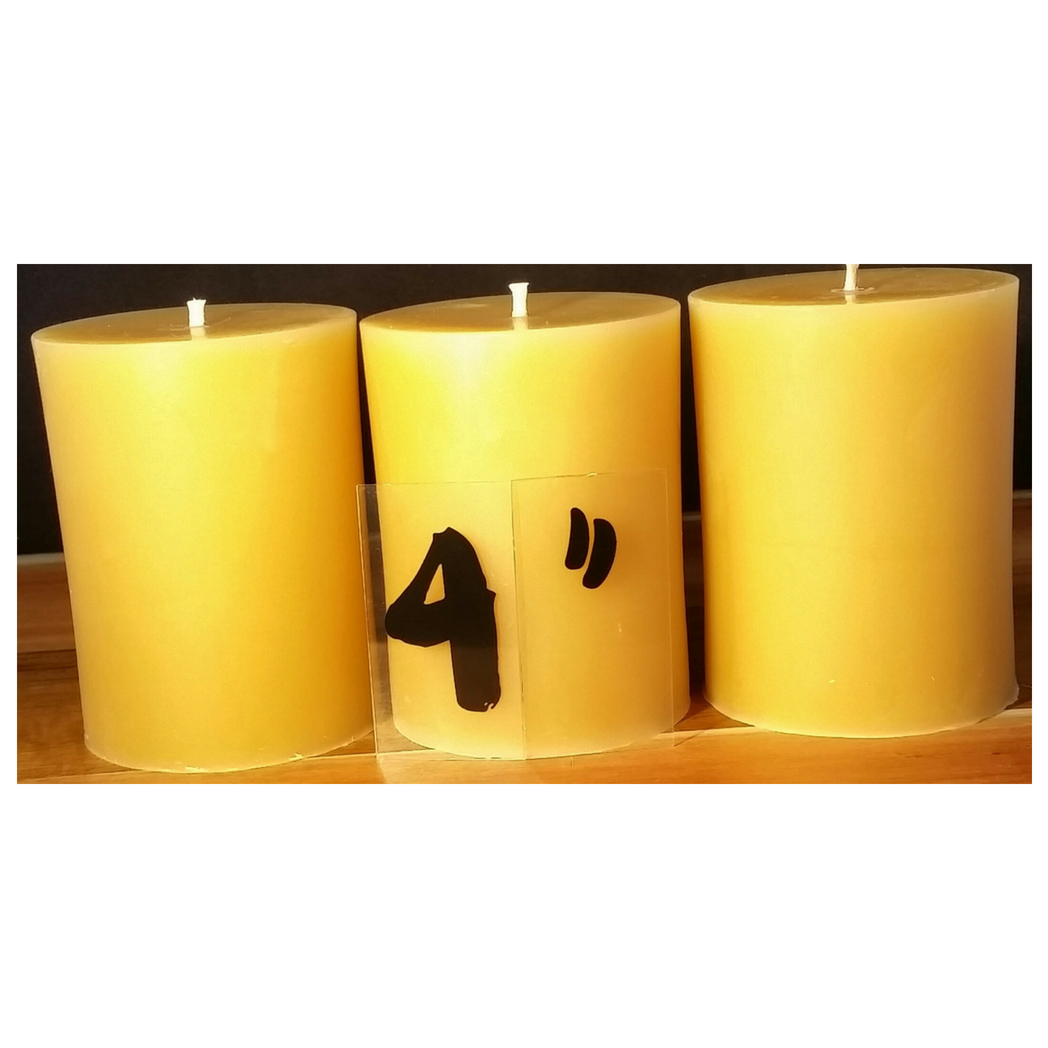 Beeswax Pillar Candle  - Hand poured, Australian made Poured Candles - Suz E Bee Candles