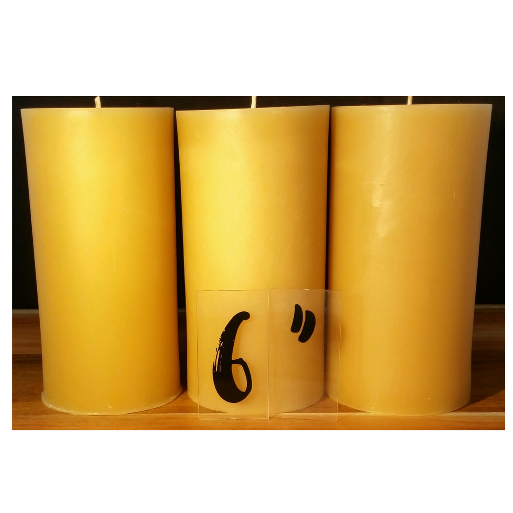 Beeswax Pillar Candle  - Hand poured, Australian made Poured Candles - Suz E Bee Candles