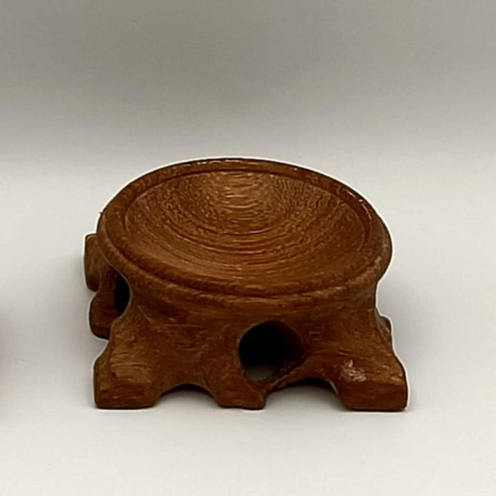 Carved Leg Wooden Sphere Stand
