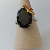 Smokey Quartz 925 Sterling Silver Ring (#4509)