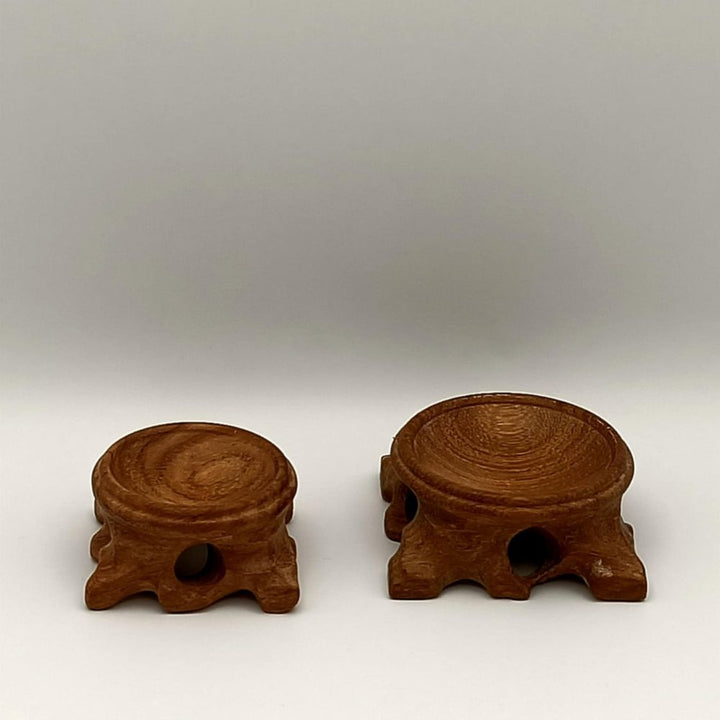 Carved Leg Wooden Sphere Stand