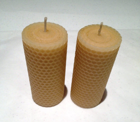 10cm MediumHand rolled 100% Pure Australian Beeswax Pillar Candle