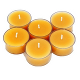6 x 4-6 hour Pure Beeswax Tea Light Candles Poured Candles - Suz E Bee Candles