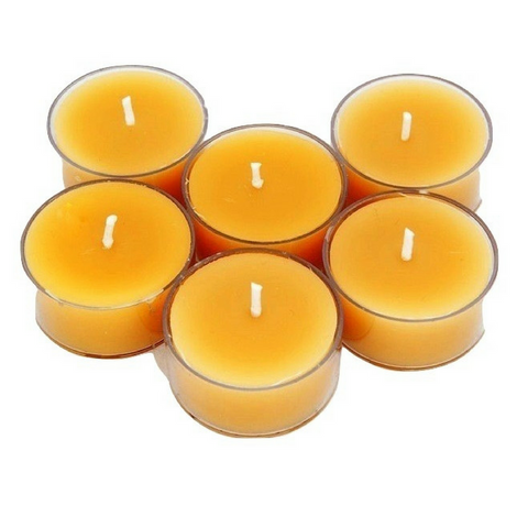 1x Pure Beeswax Tea Light Candle 4-6 Hour Poured Candles - Suz E Bee Candles