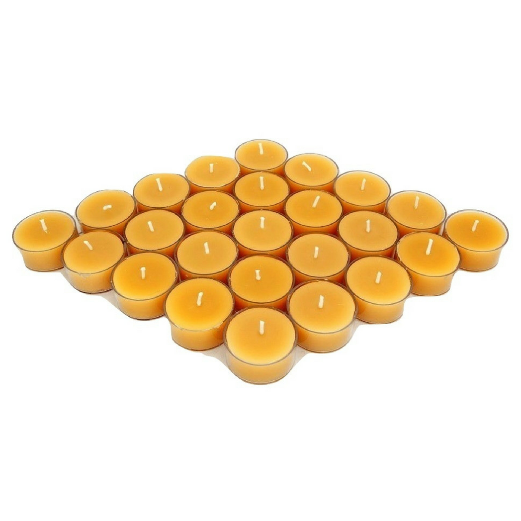 25 x Pure Australian Beeswax Tea Light Candles Suz E Bee Candles