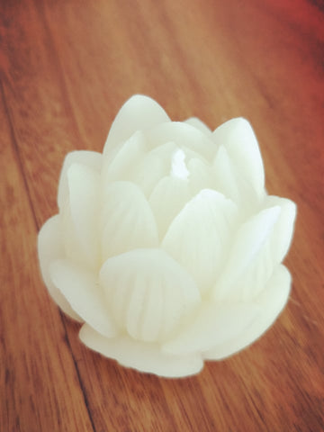 Lotus flower - Hand poured, Pure Australian Beeswax Candle Poured Candles - Suz E Bee Candles