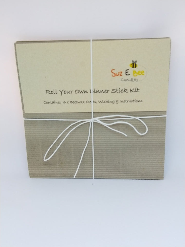 Roll Your Own Dinner Stick Beeswax Candle Kit by Suz E Bee Candles — 6 beeswax sheets, wicking and instructions, Port Stephens NSW