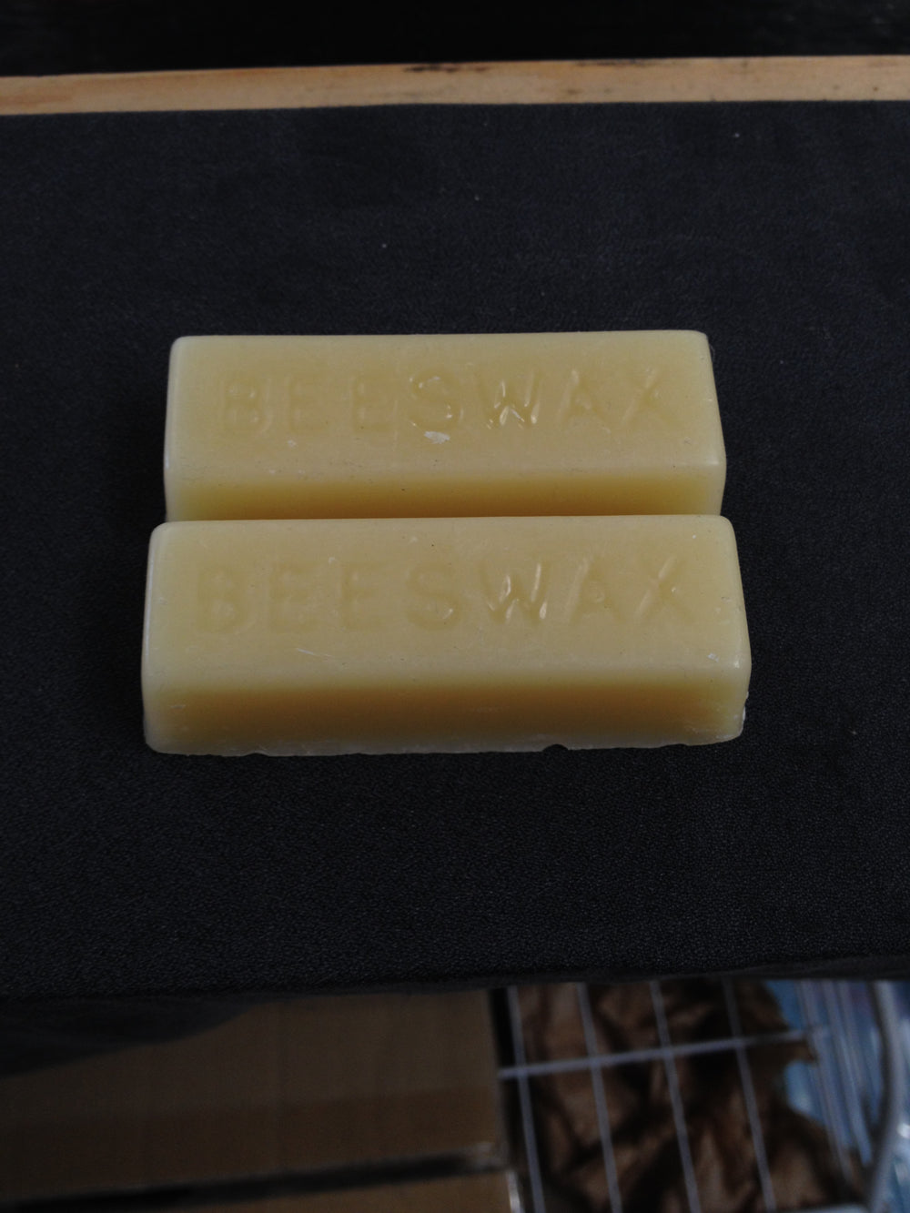 Two 30g pure Australian beeswax sticks hand-cleaned by Suz E Bee Candles, Port Stephens NSW — no additives, no bleaches