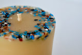 Crystal Topped Beeswax Pillar - Hand poured, Pure Australian Beeswax Candle Poured Candles - Suz E Bee Candles