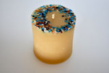 Crystal Topped Beeswax Pillar - Hand poured, Pure Australian Beeswax Candle Poured Candles - Suz E Bee Candles