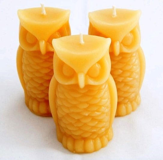 Owl - Hand poured, Pure Australian Beeswax Candle Poured Candles - Suz E Bee Candles