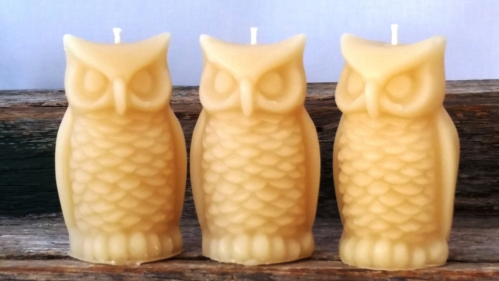 Owl - Hand poured, Pure Australian Beeswax Candle Poured Candles - Suz E Bee Candles