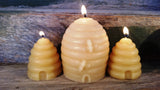 Large Beehive Skep - Hand poured, Pure Australian Beeswax Candle Poured Candles - Suz E Bee Candles