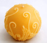 Fern Ball - Hand poured, All Natural, Pure Australian Beeswax Candle Poured Candles - Suz E Bee Candles