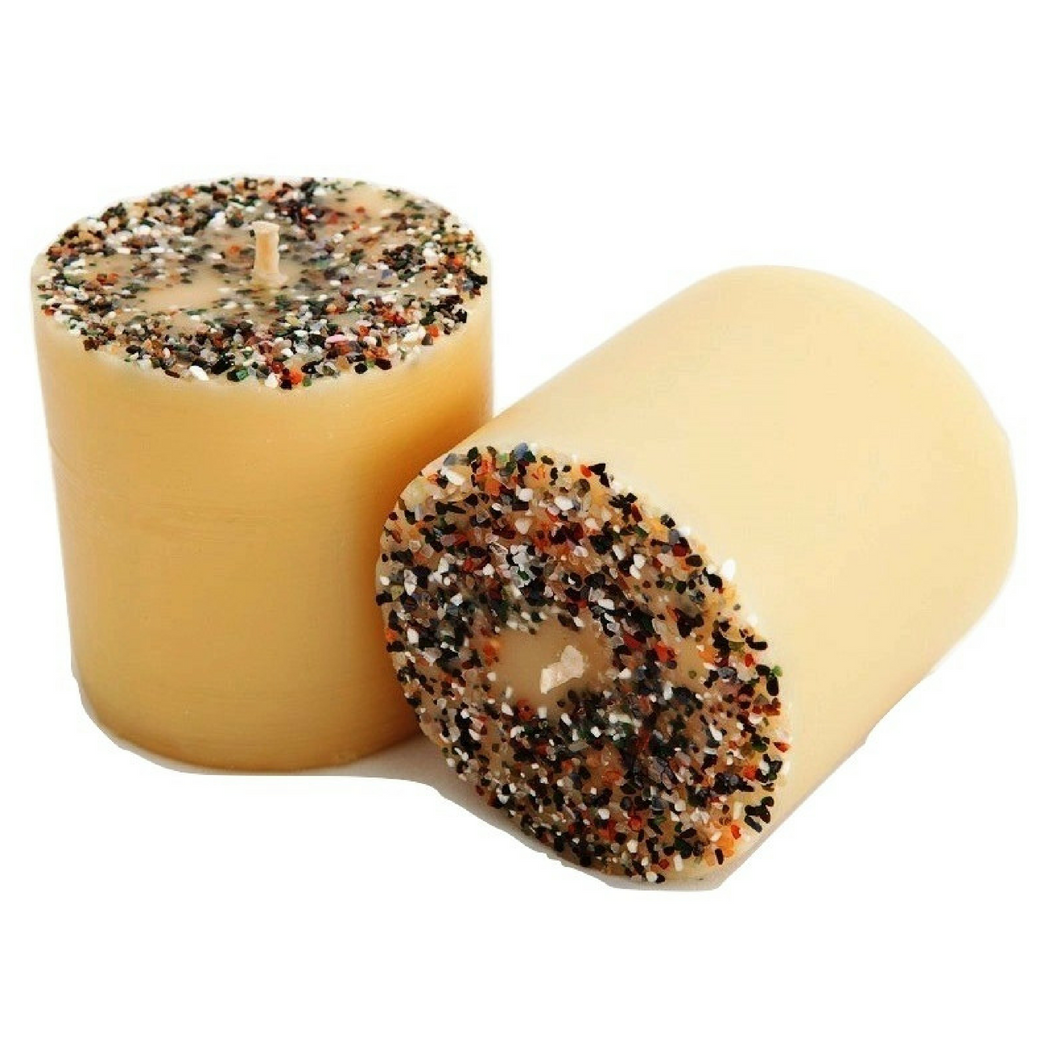 Crystal Topped Beeswax Pillar - Hand poured, Pure Australian Beeswax Candle Poured Candles - Suz E Bee Candles