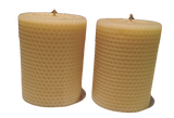 10cm Tall Hand rolled 100% Pure Australian Beeswax Pillar Candle Rolled Candles - Suz E Bee Candles