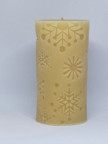 Snowflake Beeswax Candle